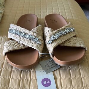 a new day Tan Sandals with Silver Accents-NEW-Hard to find style-Super cute